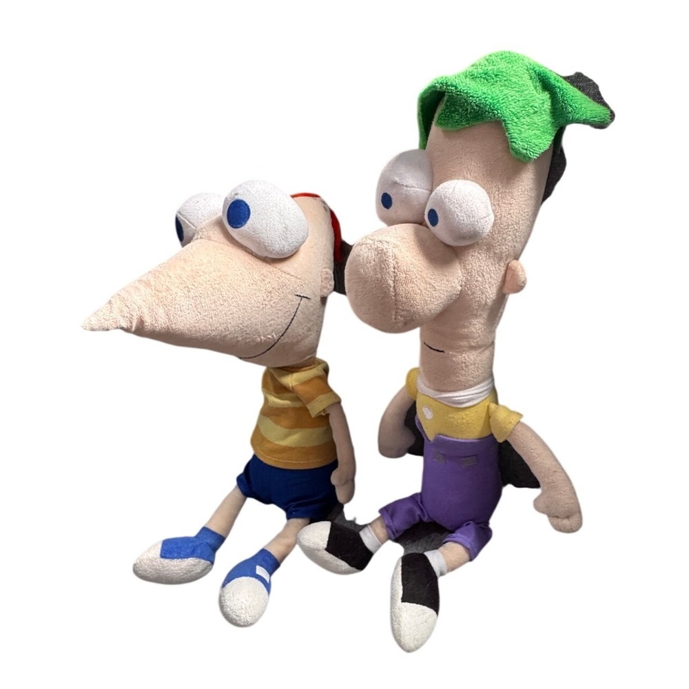 Disney Phineas and Ferb Plush Doll Set 16" Animal Toys Disney Channel Duo